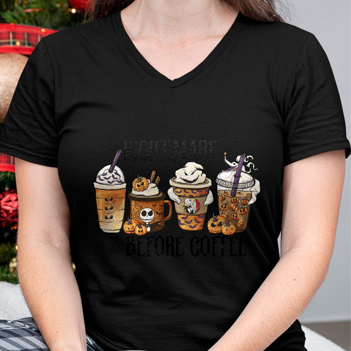 Nightmare Before Coffee Pumpkin Spice Halloween Costume T-Shirt - Christmas Unisex T-Shirt/Hoodie/Sweatshirt - HNDS00