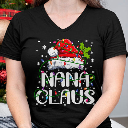 Nana Claus Christmas Lights Pajama Family Matching T-Shirt - Christmas Unisex T-Shirt/Hoodie/Sweatshirt - HNDS00