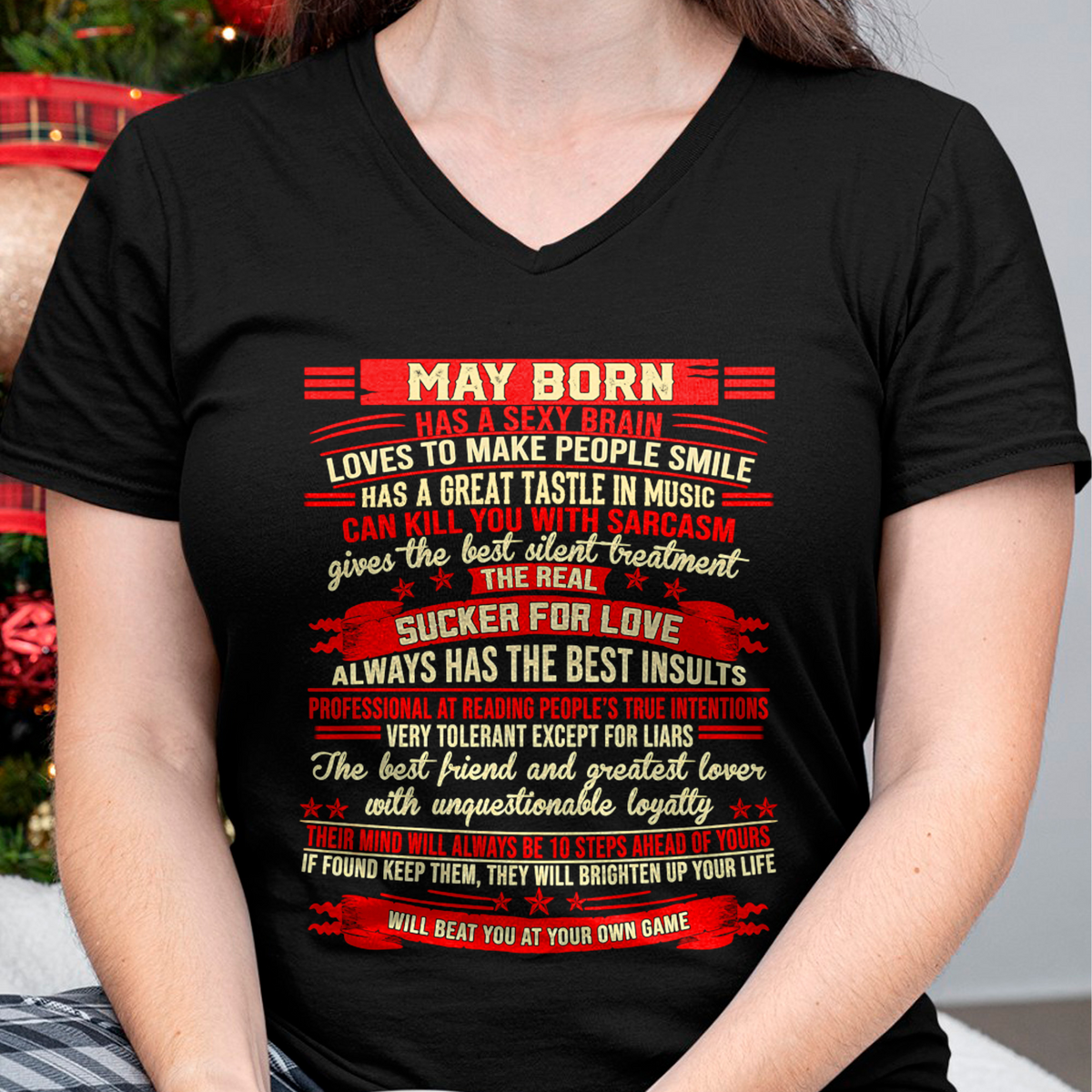 MAY - Sexy Brain, Sarcastic & Sucker For Love - Gift For Women - KATE05 (SKU2609-319-05)