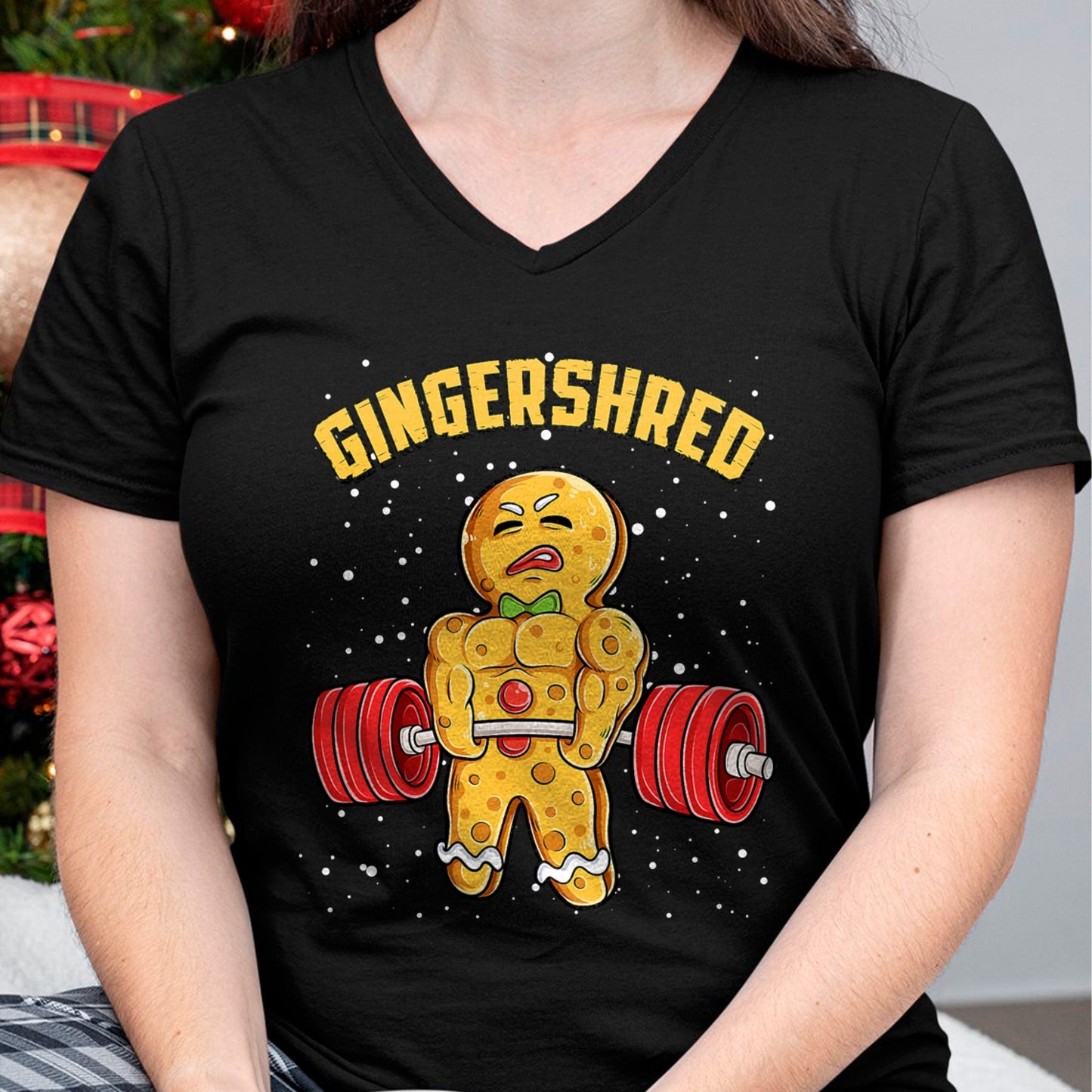 Gingershred Funny Gingerbread Man Gym Bodybuilding Christmas T-Shirt - Christmas Unisex T-Shirt/Hoodie/Sweatshirt - HNDS00