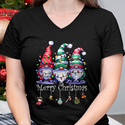 Cute Gnomes Merry Christmas Light Family Gnome Xmas Matching T-Shirt - Christmas Unisex T-Shirt/Hoodie/Sweatshirt - HNDS00