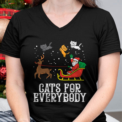 Cats For Everybody Christmas Cat Funny Xmas Women Santa T-Shirt - Christmas Unisex T-Shirt/Hoodie/Sweatshirt - HNDS00