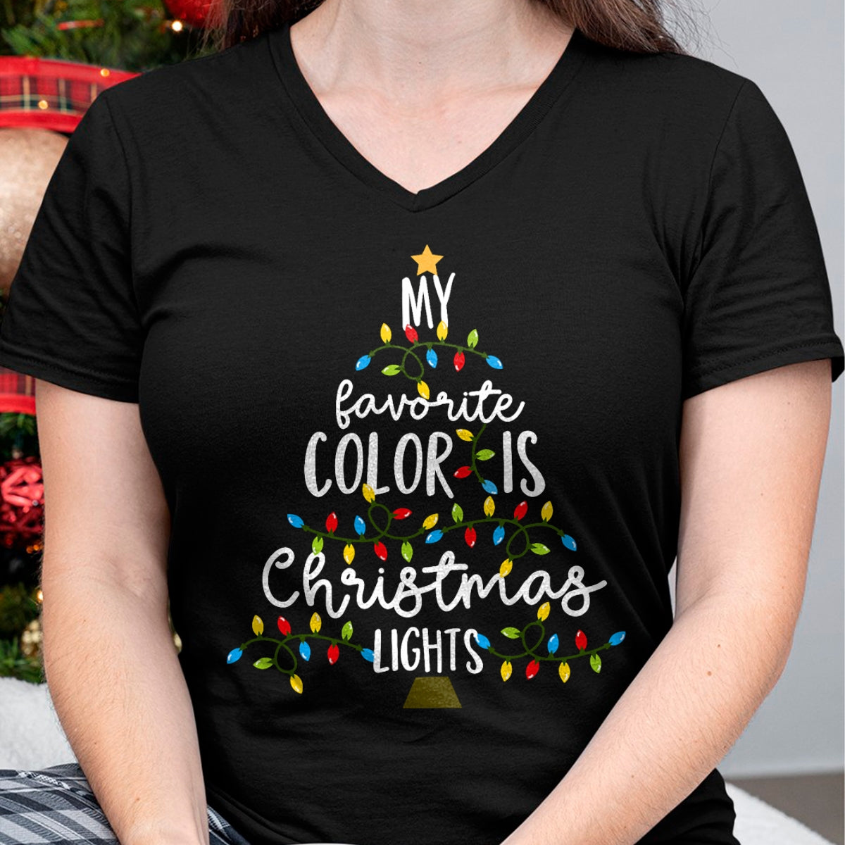 My Favorite Color Is Christmas Lights Kids Boy Women T-Shirt - Christmas Unisex T-Shirt/Hoodie/Sweatshirt - HNDS00