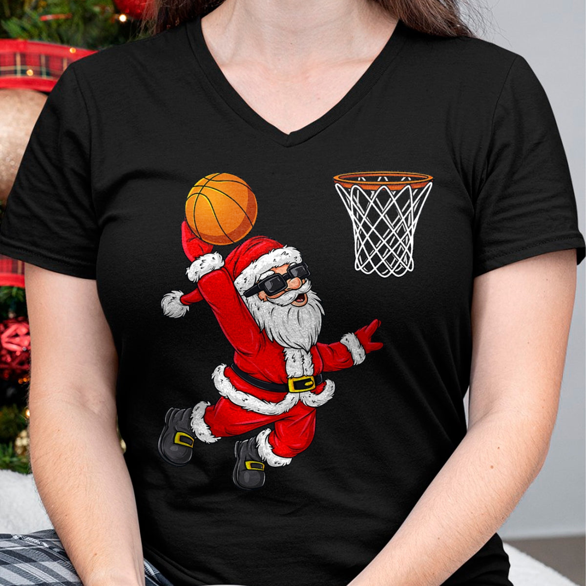Christmas Santa Claus Dunking A Basketball Boys Kids Xmas T-Shirt - Christmas Unisex T-Shirt/Hoodie/Sweatshirt - HNDS00