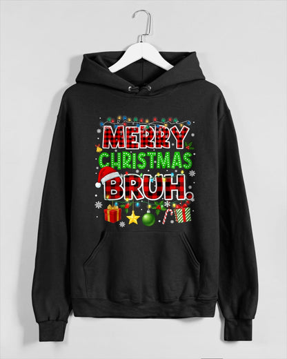 Merry Christmas Bruh Funny Red Plaid Teens Meme T-Shirt (SKU-MRCM-13) FMA