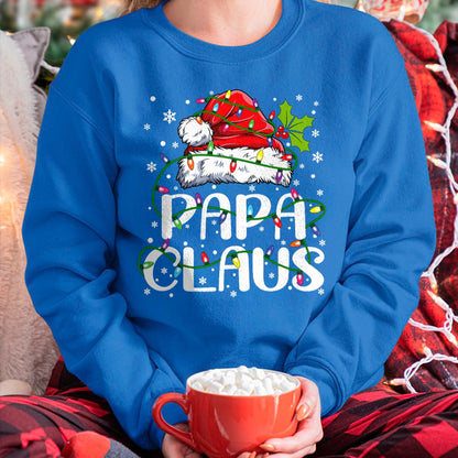 Papa Claus Christmas Lights Pajama Family Matching T-Shirt - Christmas Unisex T-Shirt/Hoodie/Sweatshirt - HNDS00
