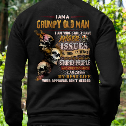 Grumpy Old Man T-Shirt - Funny Skull Anger Issues Tee - Perfect Gift For Men KATE00 (SKU08-67-00)