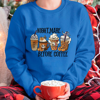 Nightmare Before Coffee Pumpkin Spice Halloween Costume T-Shirt - Christmas Unisex T-Shirt/Hoodie/Sweatshirt - HNDS00