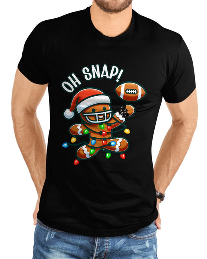 Funny Gingerbread Man Pajamas & PJs Xmas Holiday Oh Snap Gingerbreadman Christmas Football T-Shirt - Christmas Unisex T-Shirt/Hoodie/Sweatshirt - HNDS00