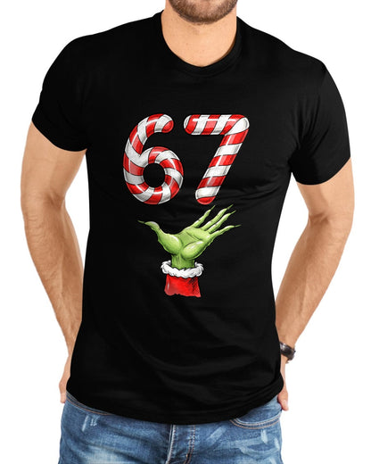 Santa Six Seven 67 Meme Christmas 67 Candy Cane Kids Boys T-Shirt - Christmas Unisex T-Shirt/Hoodie/Sweatshirt - HNDS00