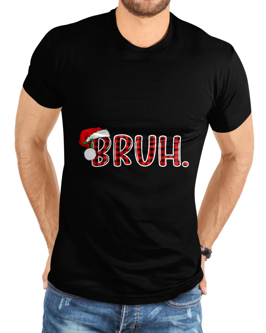 Bruh Funny Christmas Plaid Teens Boys Kids Xmas Pajamas T-Shirt - Christmas Unisex T-Shirt/Hoodie/Sweatshirt - HNDS00