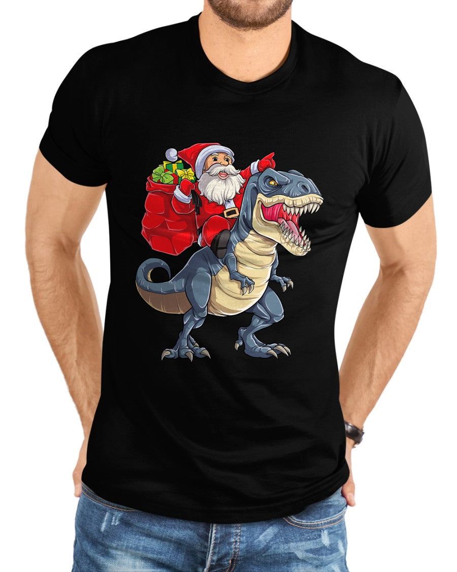 Dinosaur T rex Christmas Santa Boys Men Girls Xmas Squad T-Shirt - Christmas Unisex T-Shirt/Hoodie/Sweatshirt - HNDS00