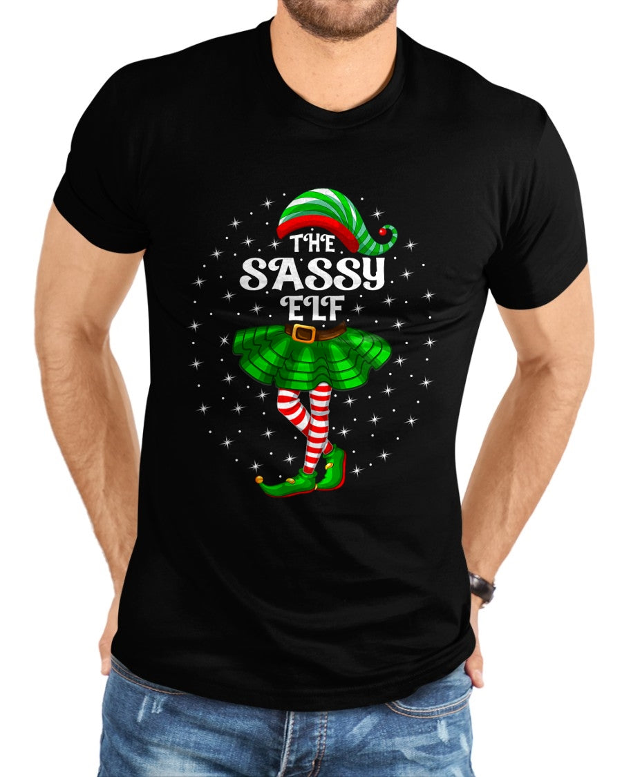 Xmas Family Matching Women Girls Mom The Sassy Elf Christmas T-Shirt - Christmas Unisex T-Shirt/Hoodie/Sweatshirt - HNDS00