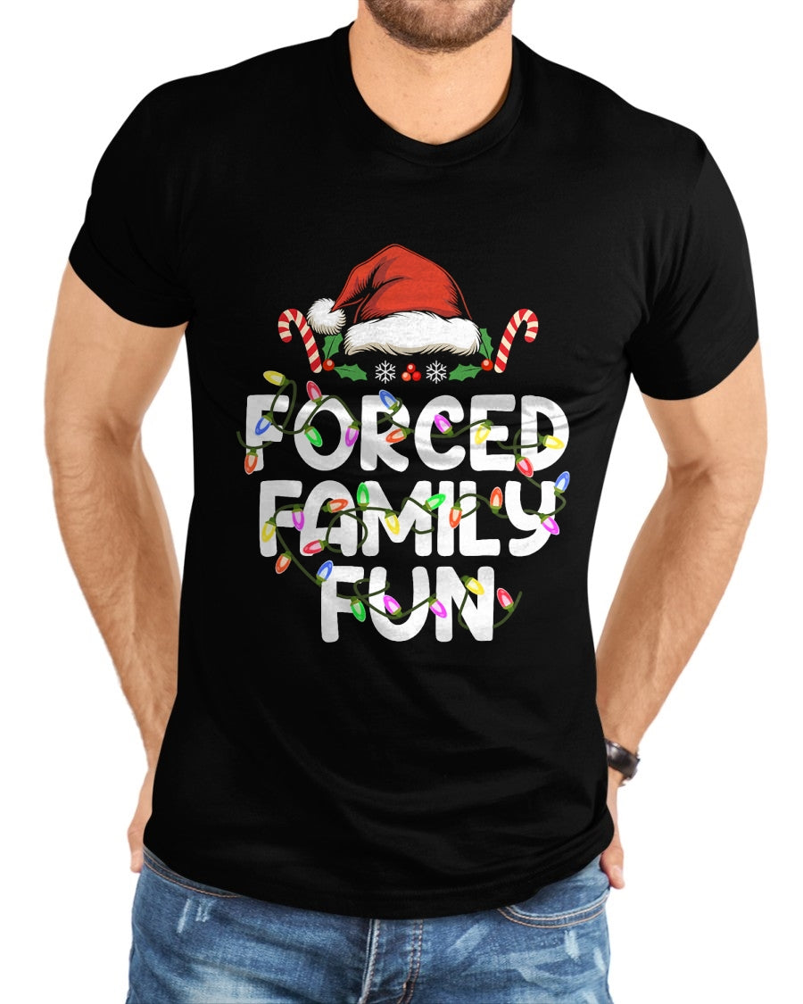Forced Family Fun Christmas Pajamas Funny T-Shirt - Christmas Unisex T-Shirt/Hoodie/Sweatshirt - HNDS00