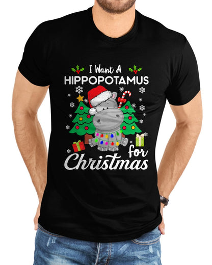I Want A Hippopotamus For Christmas Cute Gift Xmas Costume T-Shirt - Christmas Unisex T-Shirt/Hoodie/Sweatshirt - HNDS00