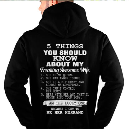 5 THINGS YOU SHOULD KNOW ABOUT MY FREAKING AWESOME WIFE - PERFECT GIFT FOR YOUR HUSBAND, BOYFRIEND - KATE00 (SKU12-299)