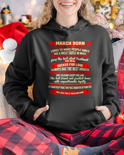 MARCH - Sexy Brain, Sarcastic & Sucker For Love - Gift For Women - KATE03 (SKU2609-319-03)