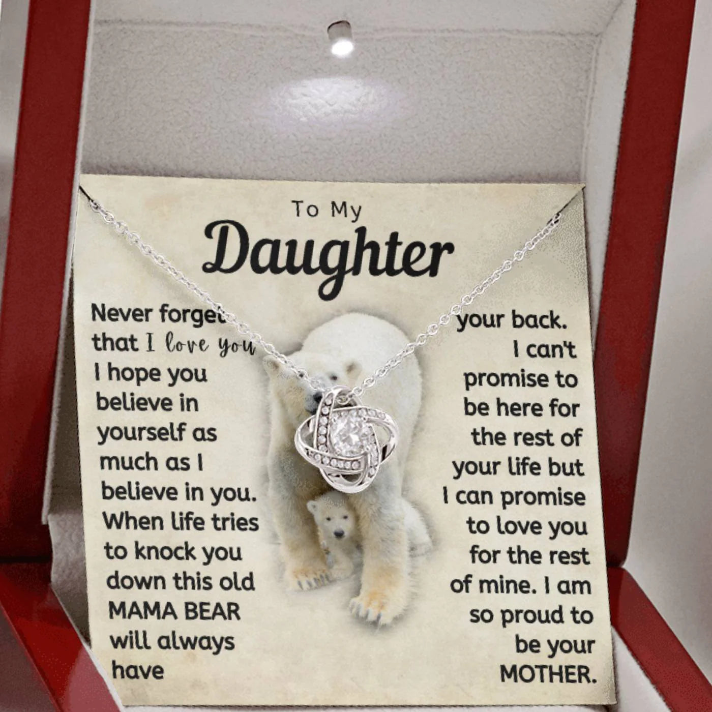 TO MY DAUGHTER FROM MOM - Premium Love Knot Necklace