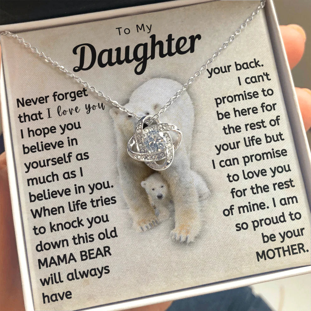 TO MY DAUGHTER FROM MOM - Premium Love Knot Necklace