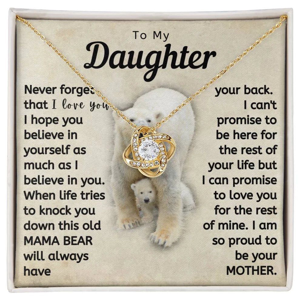 TO MY DAUGHTER FROM MOM - Premium Love Knot Necklace
