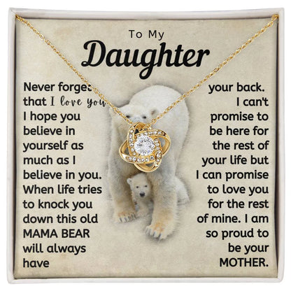 TO MY DAUGHTER FROM MOM - Premium Love Knot Necklace