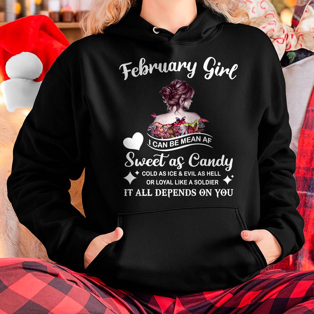 February Girl T-Shirt – Sweet As Candy, Cold As Ice - Birthday Gift for Women - KATE02 (SKU26T-01-38-02)