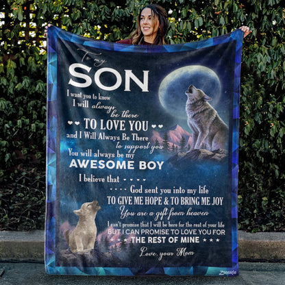 BLANKET FOR SON - GIFT FROM MOM - COMFORT & WARMTH GIFT