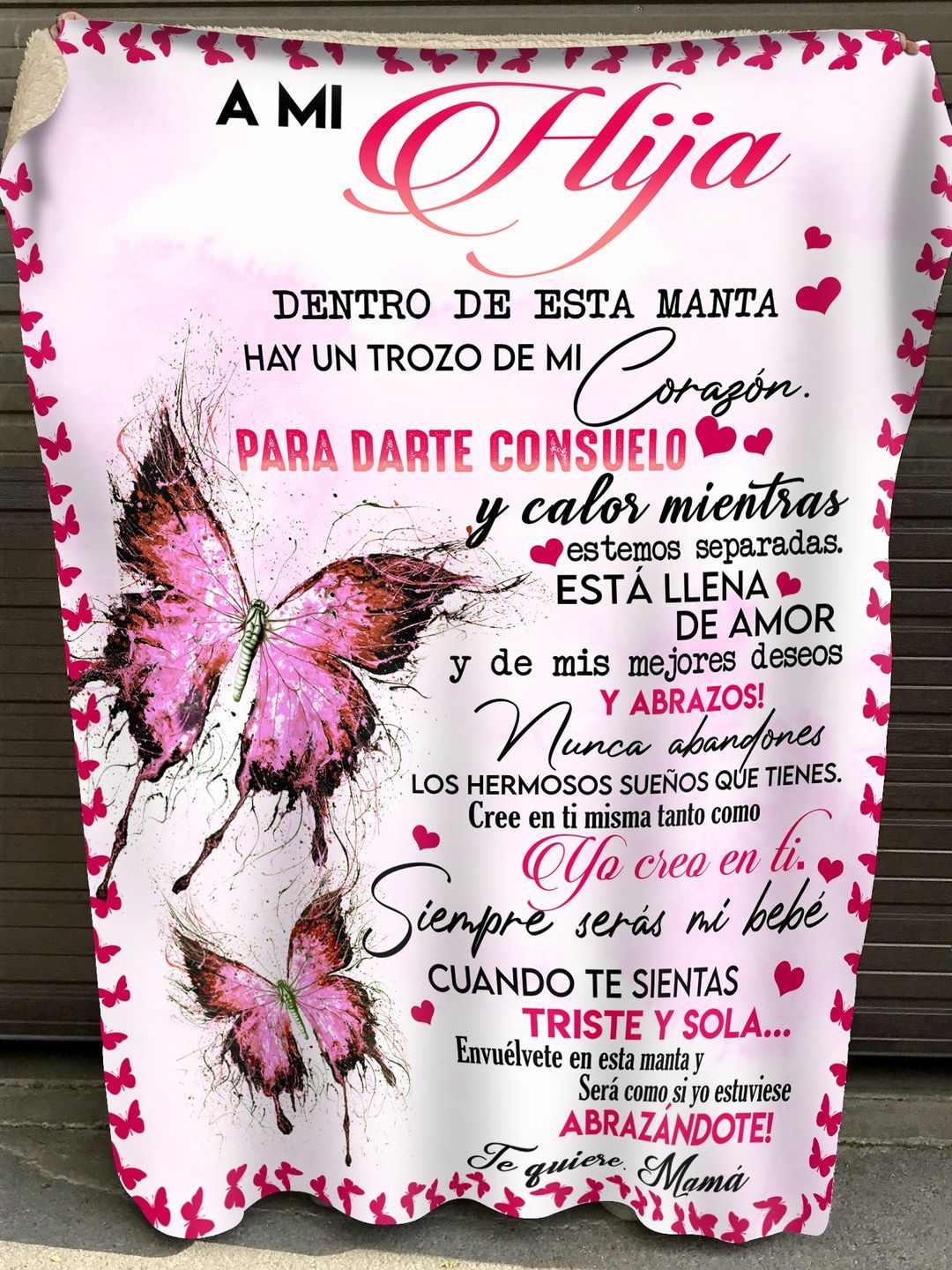 MANTA PARA HIJA – REGALO DE COMODIDAD Y CALOR DE MAMÁ Manta acolchada de forro polar Sherpa (SKUB12-34)