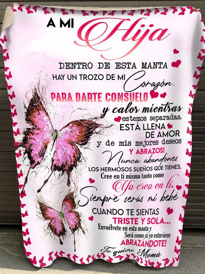 MANTA PARA HIJA – REGALO DE COMODIDAD Y CALOR DE MAMÁ Manta acolchada de forro polar Sherpa (SKUB12-34)