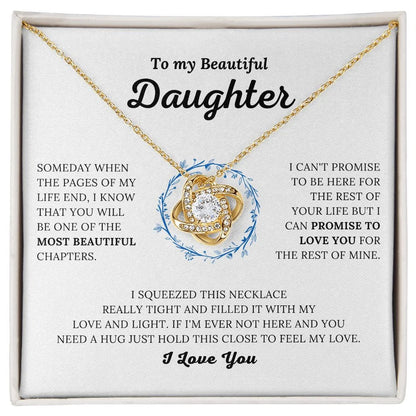 TO MY DAUGHTER FROM MOM and FROM DAD "Promise to Love You" - Premium Love Knot Necklace