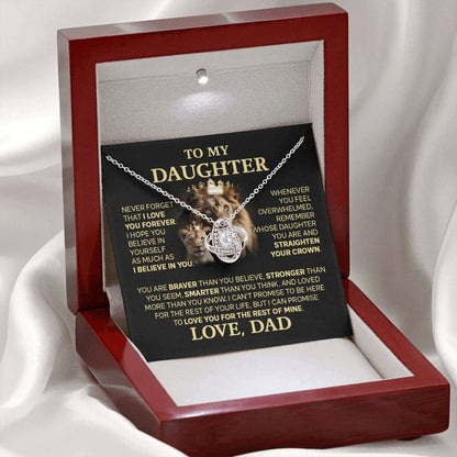 TO MY DAUGHTER FROM DAD "Love You For The Rest Of Mine" - Premium Love Knot Necklace