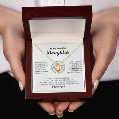 TO MY DAUGHTER FROM MOM and FROM DAD "Promise to Love You" - Premium Love Knot Necklace