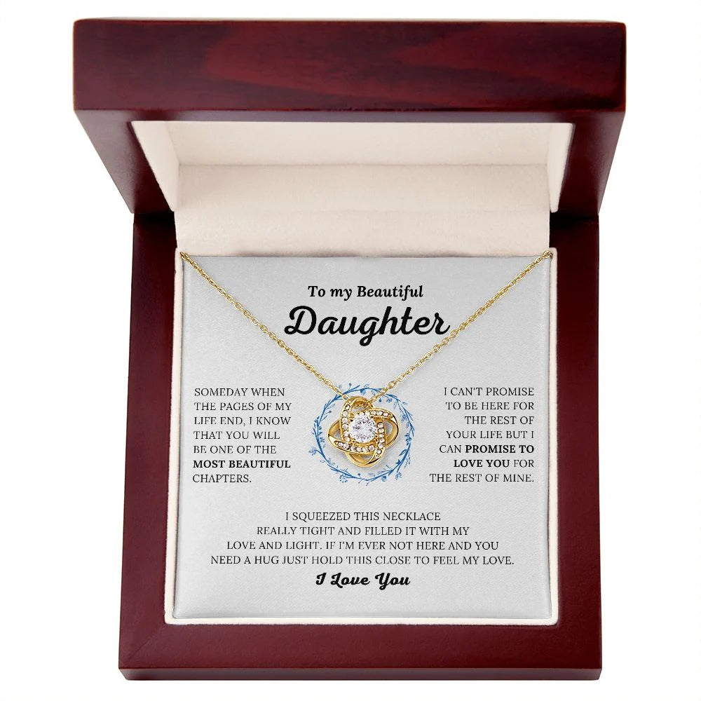 TO MY DAUGHTER FROM MOM and FROM DAD "Promise to Love You" - Premium Love Knot Necklace