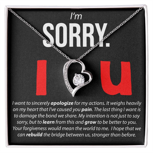TO MY WIFE - GIFT FROM HUSBAND "I'm Sorry, I Love You" - Forever Love Necklace