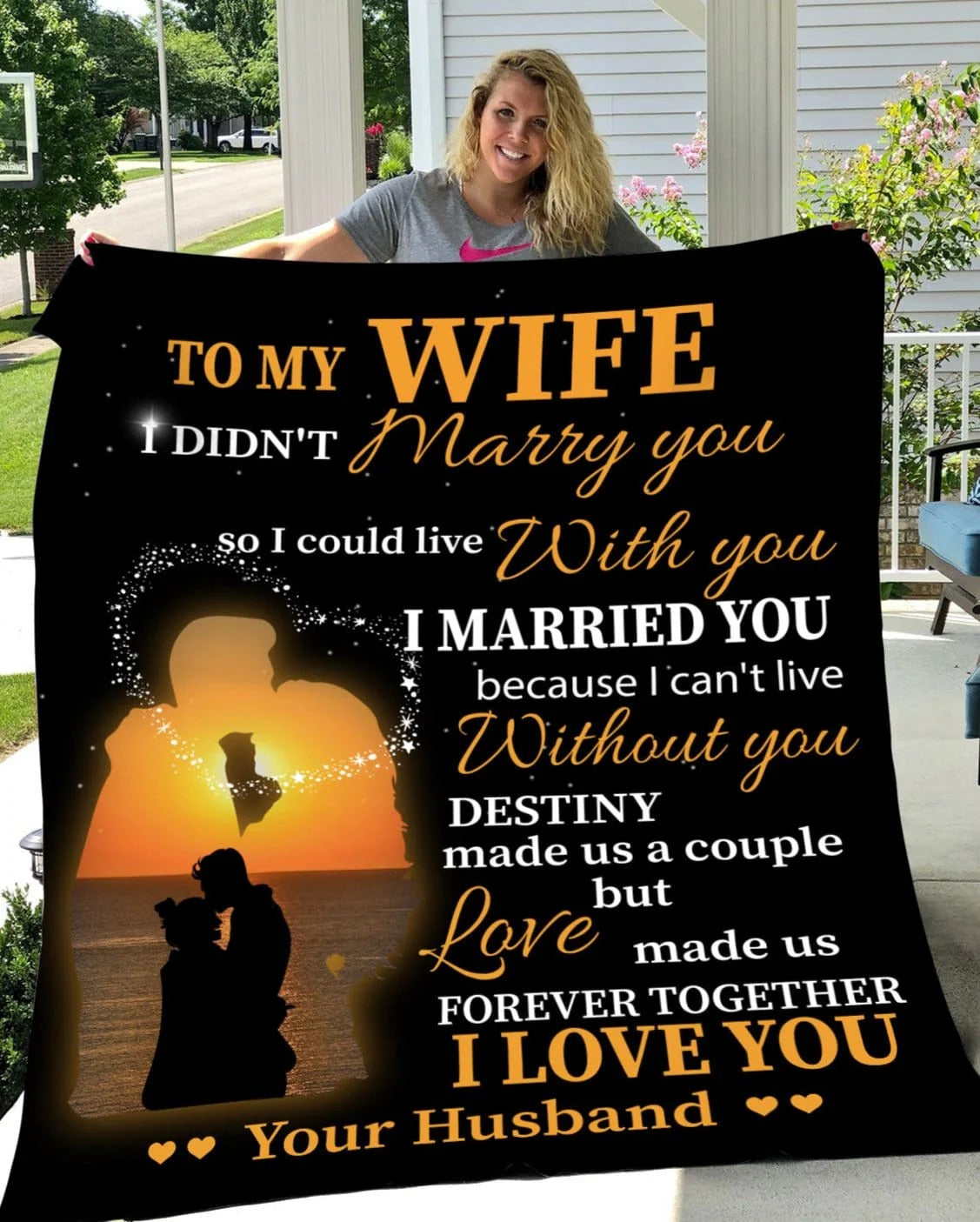 Special Gift For Your Wife Blanket "I Married You Because I Can't Live Without You" From Husband