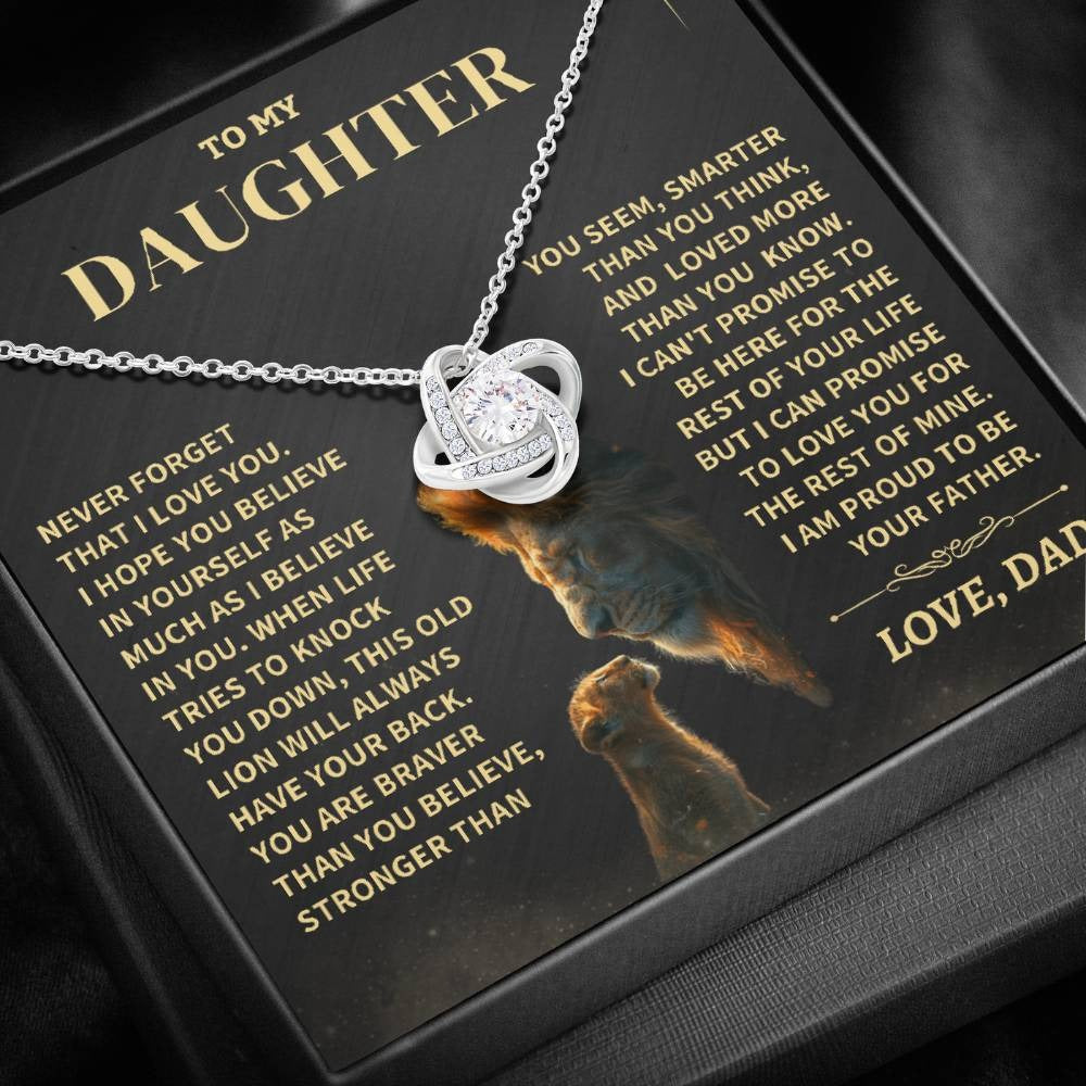 TO MY DAUGHTER "Promise To Love You For The Rest Of Mine" - FROM DAD - Premium Love Knot Necklace