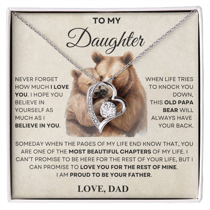 TO MY DAUGHTER - GIFT FROM DAD "Love You For The Rest Of Mine" - Forever Love Necklace