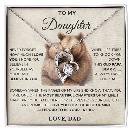 TO MY DAUGHTER - GIFT FROM DAD "Love You For The Rest Of Mine" - Forever Love Necklace