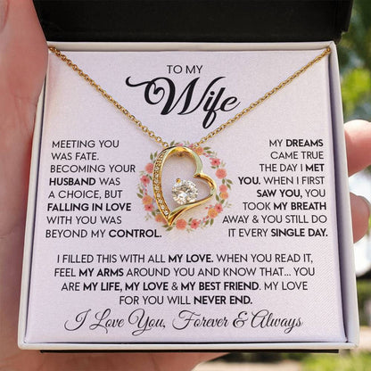 TO MY WIFE - GIFT FROM HUSBAND "Meeting You Was Fate" - Forever Love Necklace (SKUJ12-279)