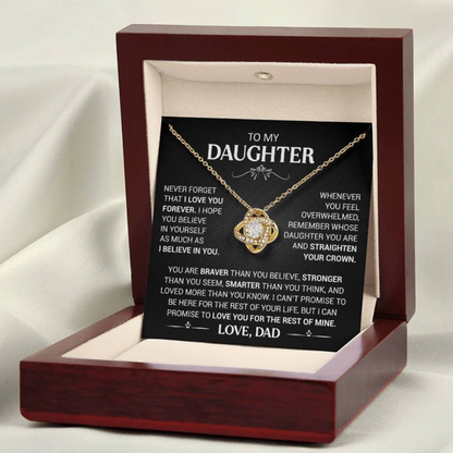 TO MY DAUGHTER FROM DAD "Believe in Yourself" - Premium Love Knot Necklace