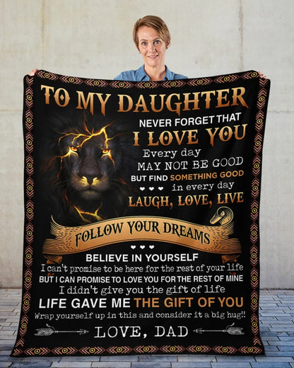 Special Gift For Your Daughter Blanket "Follow Your Dreams" - From Dad