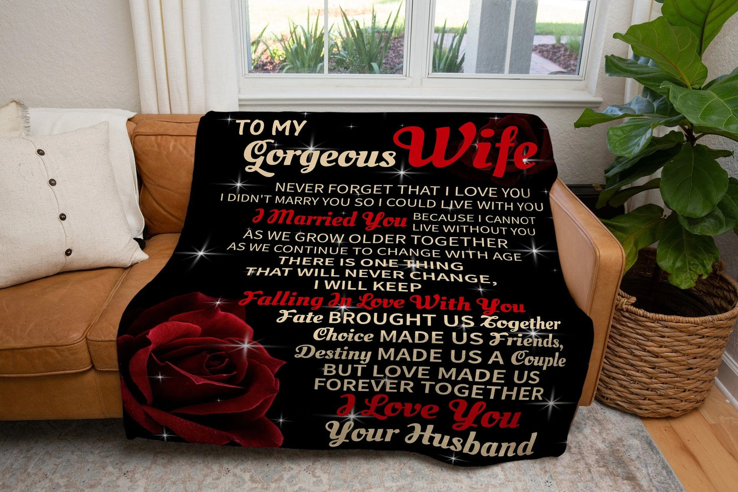 Special Gift For Your Wife Blanket "To My Gorgeous Wife" - From Husband
