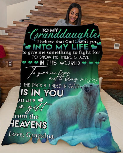 TO MY GRANDDAUGHTER - GIFT FOR GRANDDAUGHTER - Sherpa Fleece Quilt Blanket (SKUB09-134)