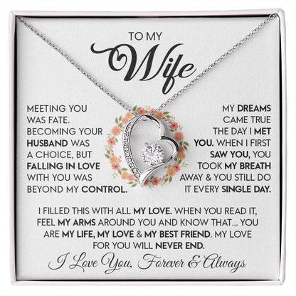 TO MY WIFE - GIFT FROM HUSBAND "Meeting You Was Fate" - Forever Love Necklace (SKUJ12-279)