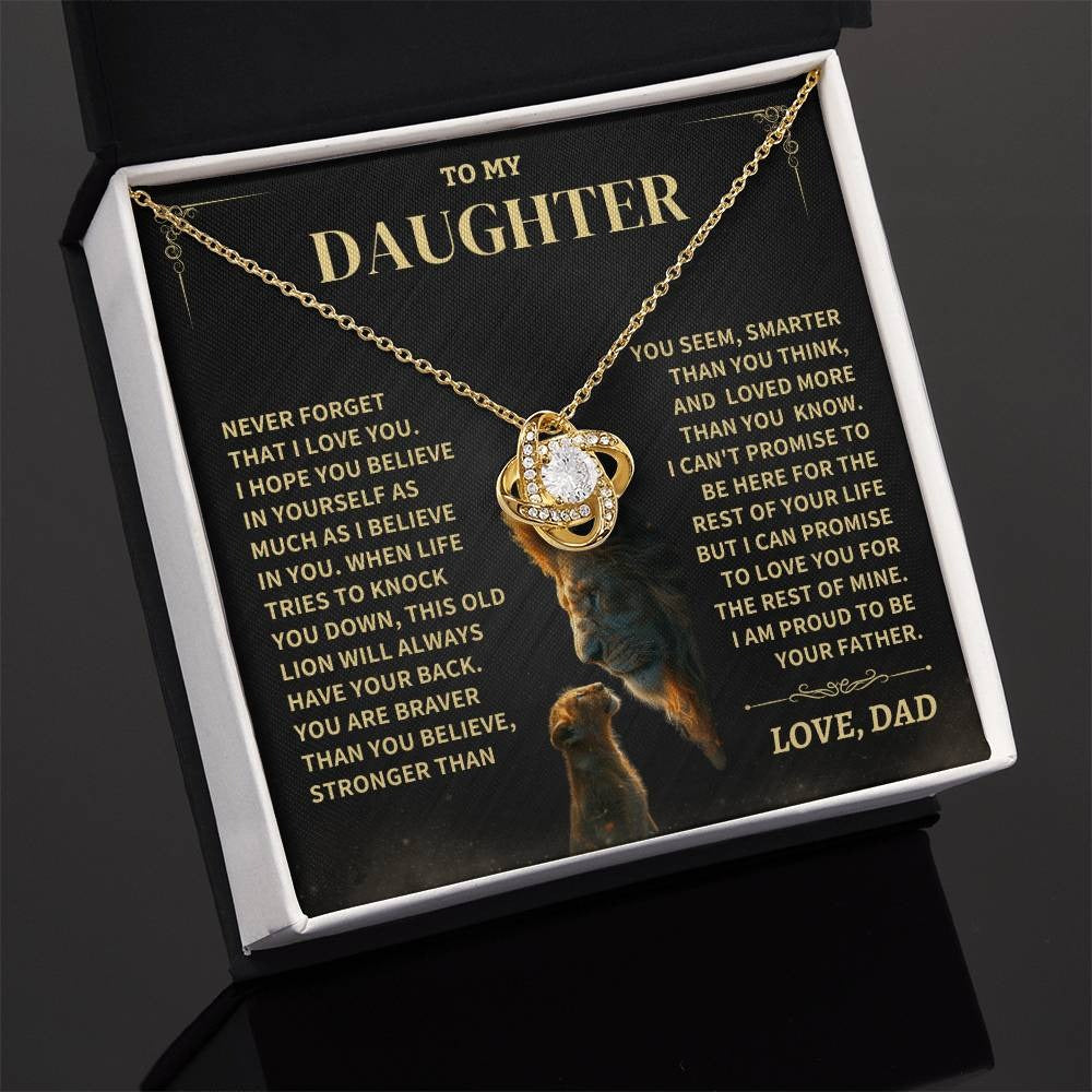 TO MY DAUGHTER "Promise To Love You For The Rest Of Mine" - FROM DAD - Premium Love Knot Necklace