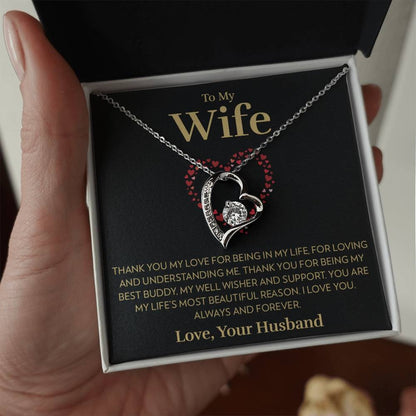 TO MY WIFE "Most Beautiful Reason" - GIFT FROM HUSBAND - Forever Love Necklace