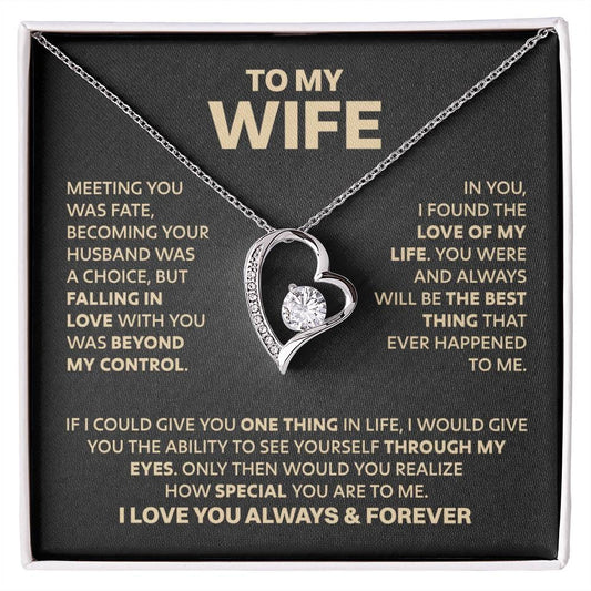 TO MY WIFE - GIFT FROM HUSBAND "Meeting You Was Fate" - Forever Love Necklace