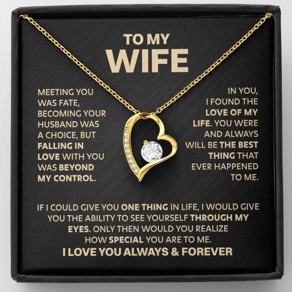 TO MY WIFE - GIFT FROM HUSBAND "Meeting You Was Fate" - Forever Love Necklace