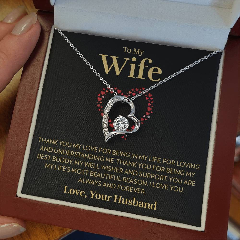 TO MY WIFE "Most Beautiful Reason" - GIFT FROM HUSBAND - Forever Love Necklace
