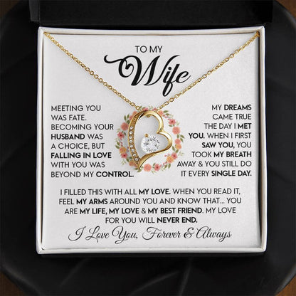 TO MY WIFE - GIFT FROM HUSBAND "Meeting You Was Fate" - Forever Love Necklace (SKUJ12-279)
